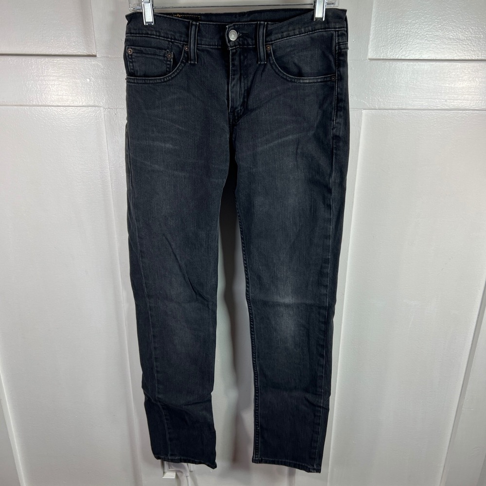 Levis 511 Slim Fit Jeans Mens 29x32 Faded Black Denim Pants 04511-1788